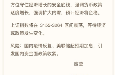再点评股市 徐翔妻子应莹预计沪指将在3155-3264点区间震荡