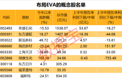 光伏胶膜核心原料价格或将维持高位（附股）