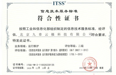 喜讯！九章云极DataCanvas公司顺利通过ITSS运维二级认证​​​​​​​