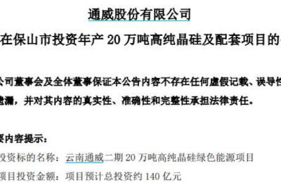 大手笔！280亿扩产锁定千亿营收 “硅王”半年净利增长三倍