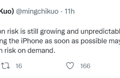 郭明錤：苹果iPhone提前发布将需求风险影响降至最低