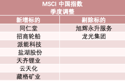 MSCI季度调整出炉！新纳入7只中国股票 本月底生效