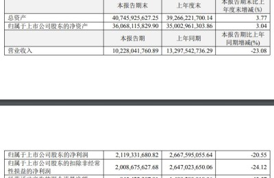 恒瑞医药：上半年净利润21.19亿 同比下降20.55%